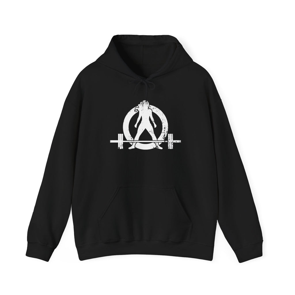 Strong Not Skinny - Unisex Heavy Blend Hooded Sweatshirt - White Distressed Logo