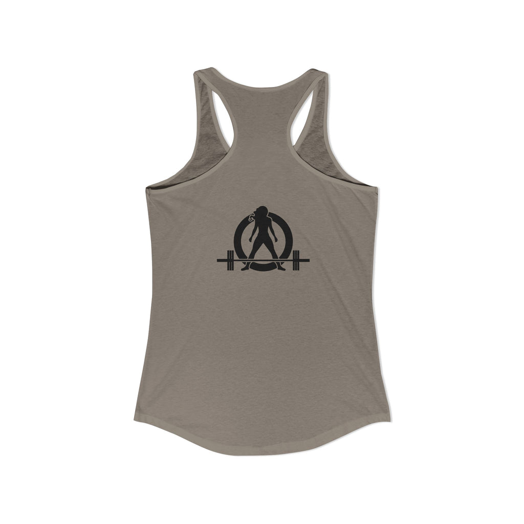 Everything Hurts & I'm Hungry - Women's Ideal Racerback Tank - Black Print Front & Back