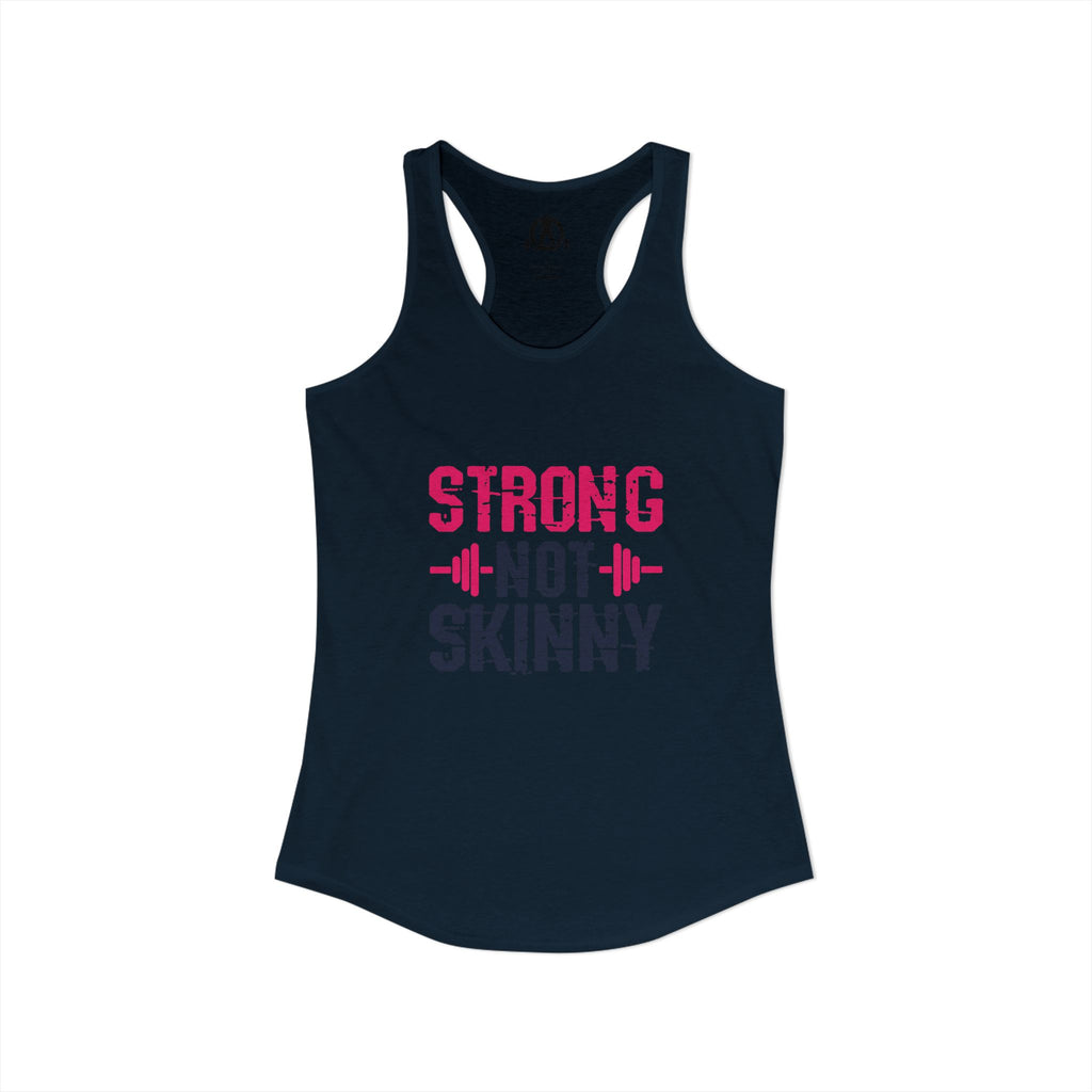 Strong Not Skinny - Color Distressed Logo - Women's Ideal Racerback Tank