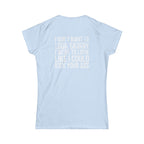 Kick Your Ass – Women’s Softstyle Tee | Distressed White Logo