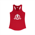 Cardio?  Lift Weights Faster - Distressed White Logo - Ideal Racerback Tank - Front & Back