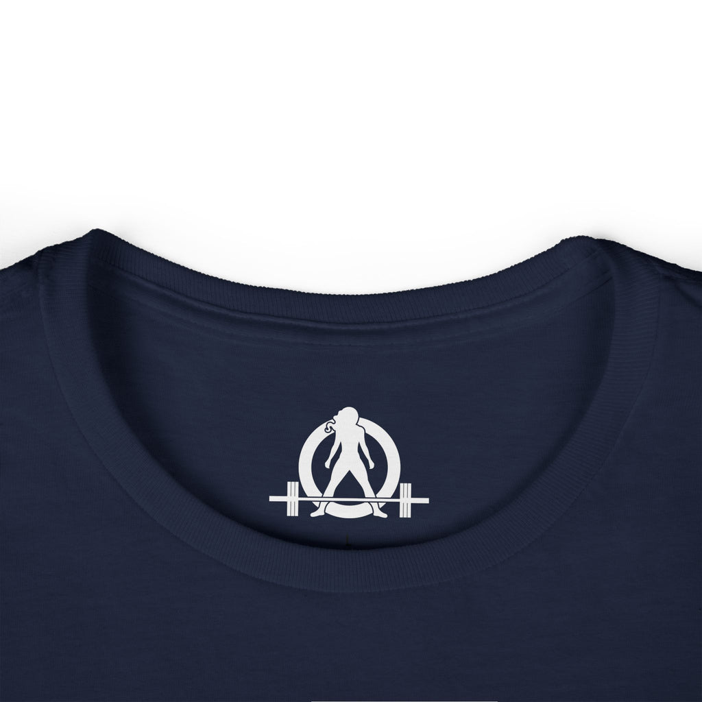 Lift Heavy Run Fast - Women's Softstyle Tee - White Front Logo