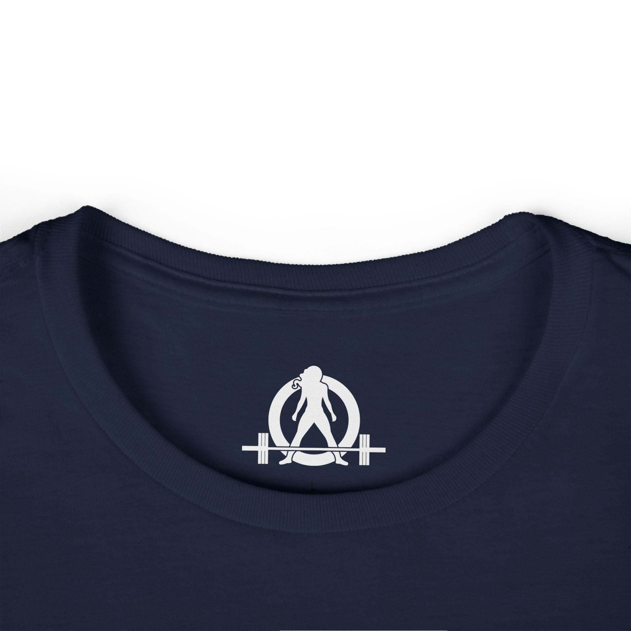 Lift Heavy Run Fast - Women's Softstyle Tee - White Front Logo