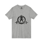 Strong Is Beautiful - Distressed Black Logo - Unisex Jersey Short Sleeve V-Neck Tee