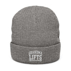 Grandma Lifts Embroidered Ribbed Knit Beanie