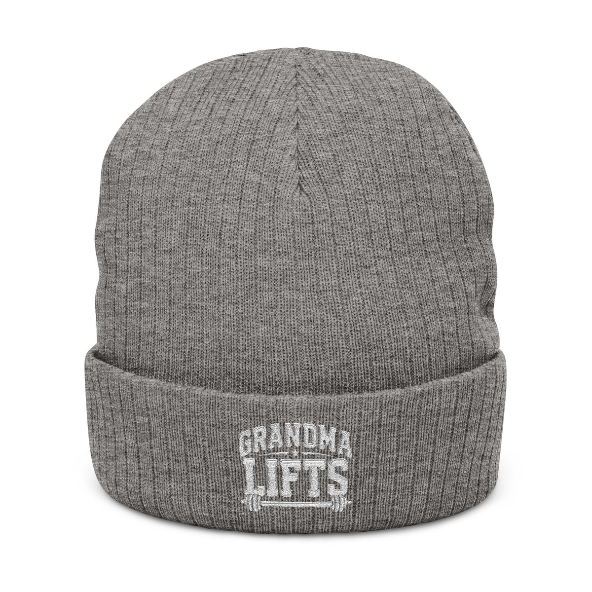 Grandma Lifts Embroidered Ribbed Knit Beanie