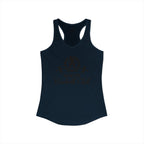 WWLW Barbell Club - Women's Ideal Racerback Tank - Black Logo Front - Plain Back