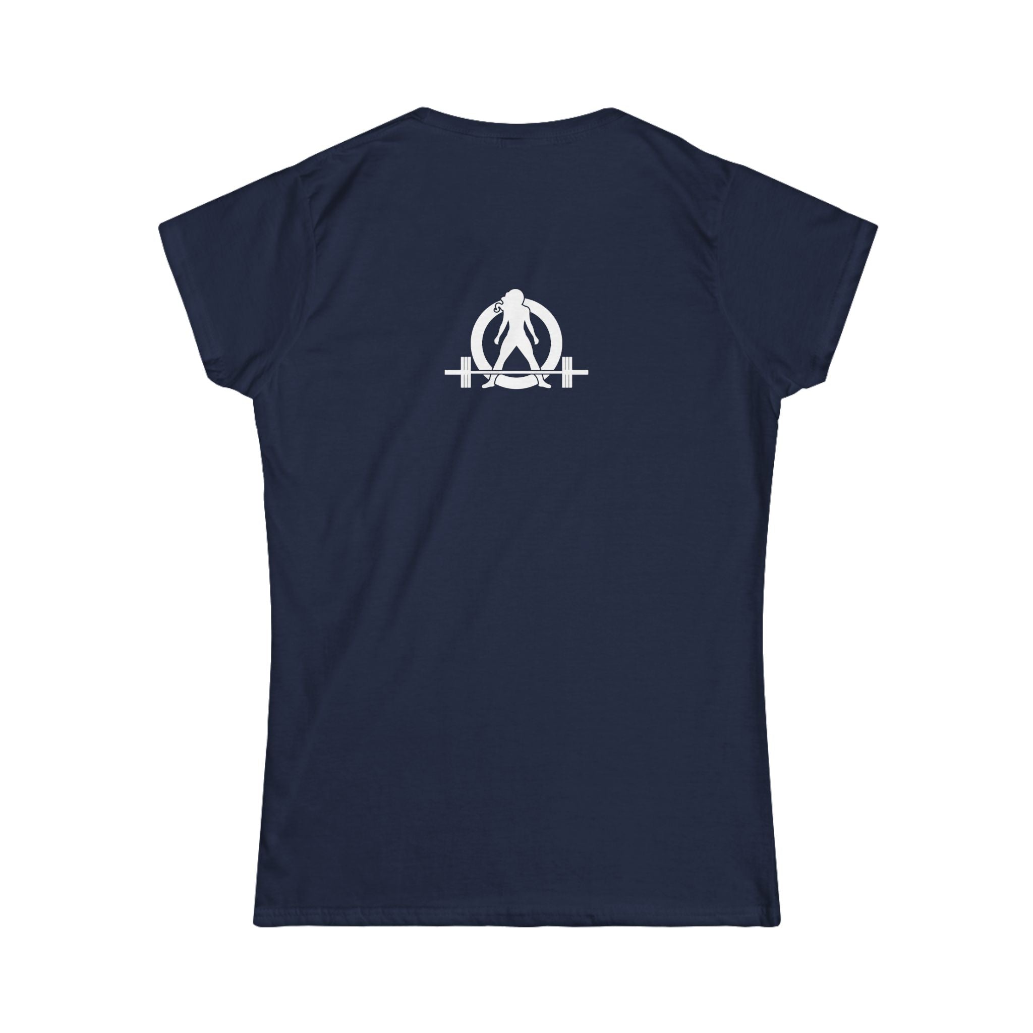 Squat Bench Deadlift Repeat - Women's Softstyle Tee -  Front & Back WWLW Logo