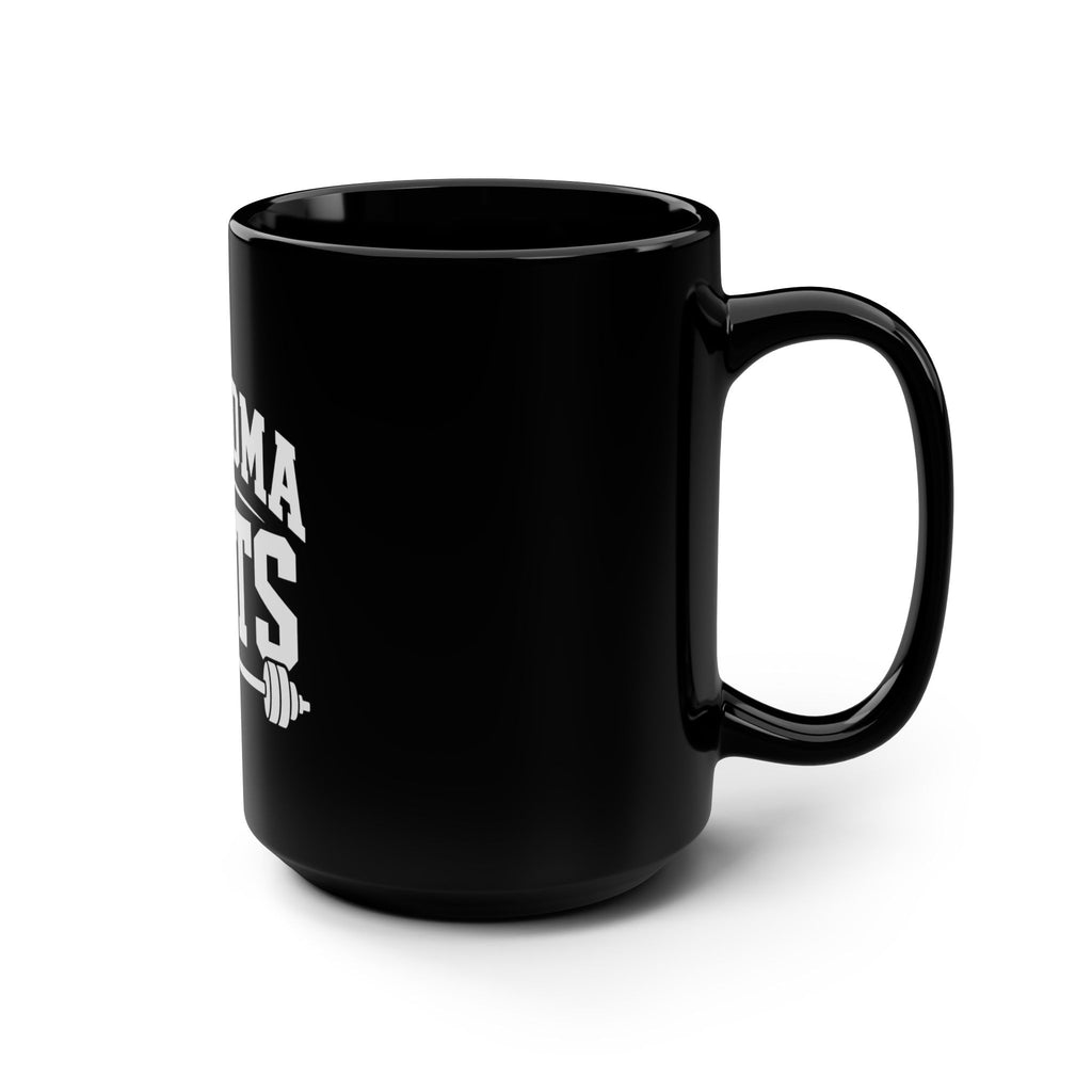 Grandma Lifts 15oz Black Coffee Mug — Funny Weightlifting Gift for Fit Grandmas