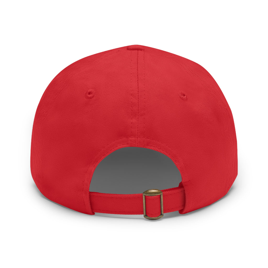Built Different - Dad Hat with Leather Patch (Rectangle) - White Logo