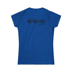 45 + 45 = 135 V1 - Women's Softstyle Tee - Black Logo on Front & Back