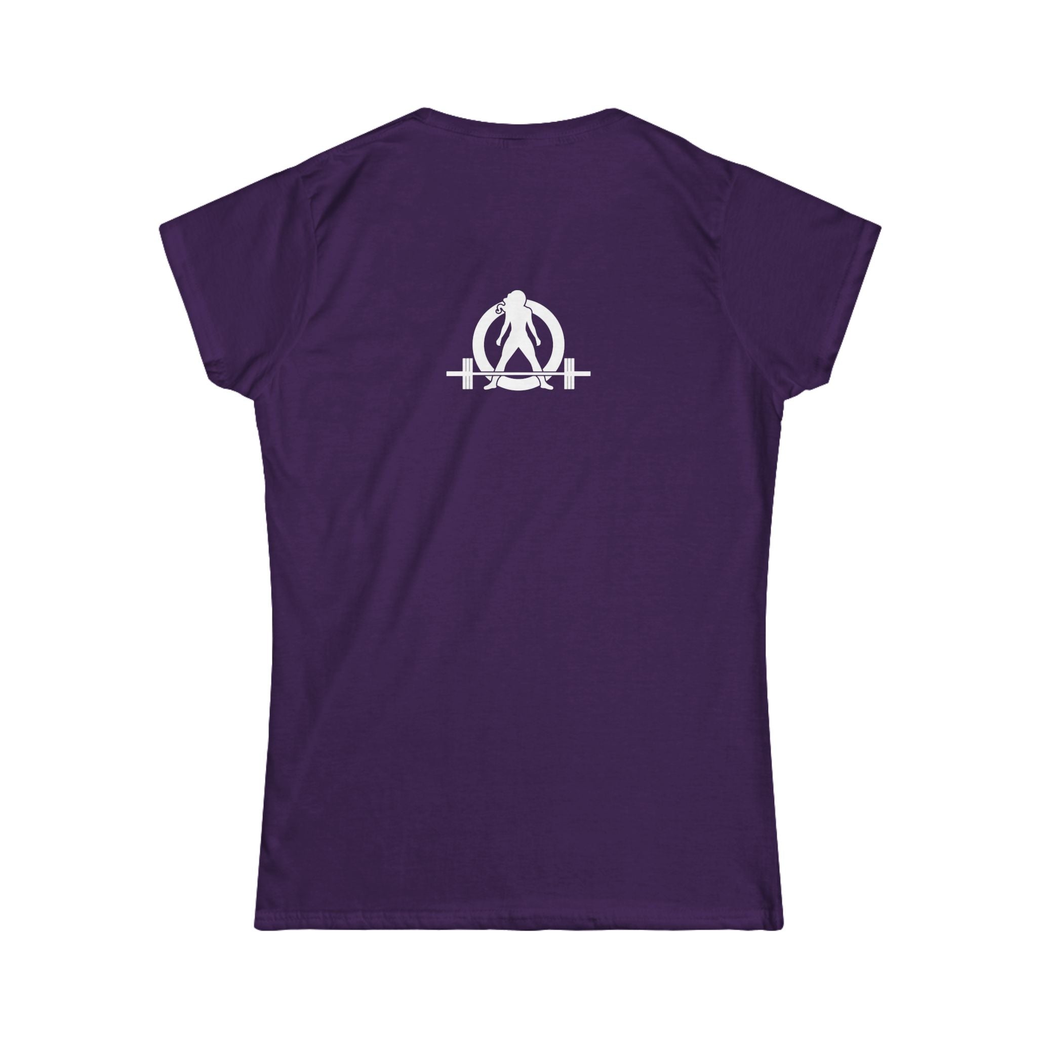 Squat Bench Deadlift Repeat - Women's Softstyle Tee -  Front & Back WWLW Logo