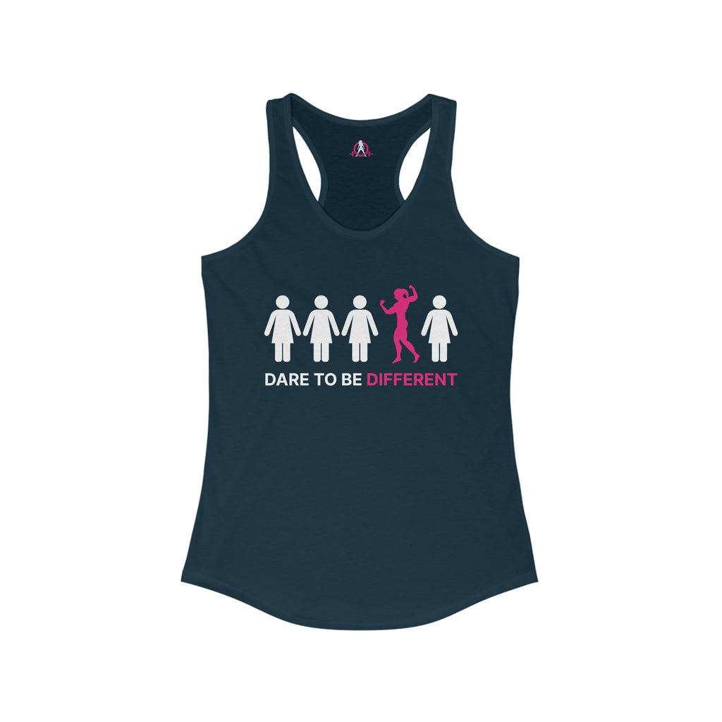 Dare To Be Different - Flex - Women's Ideal Racerback Tank - Front Logo - Plain Back