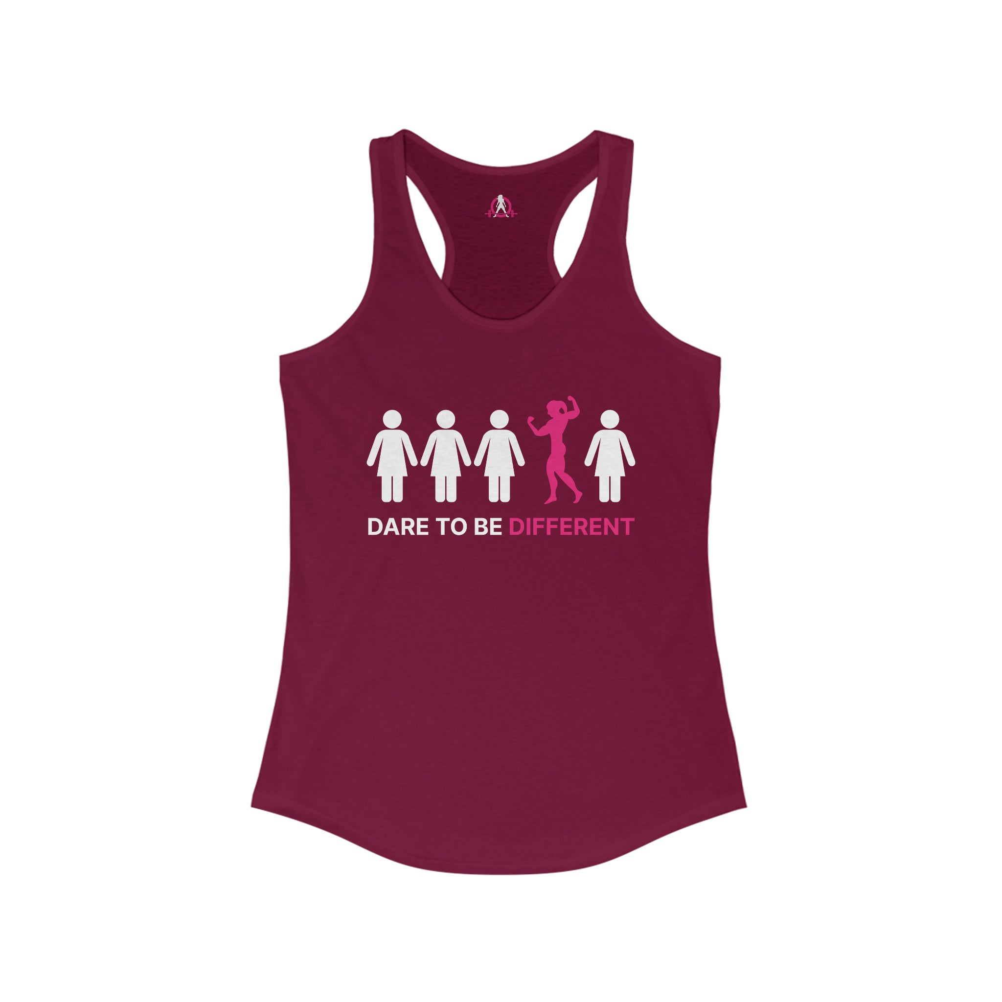 Dare To Be Different - Flex - Women's Ideal Racerback Tank - Front Logo - Plain Back