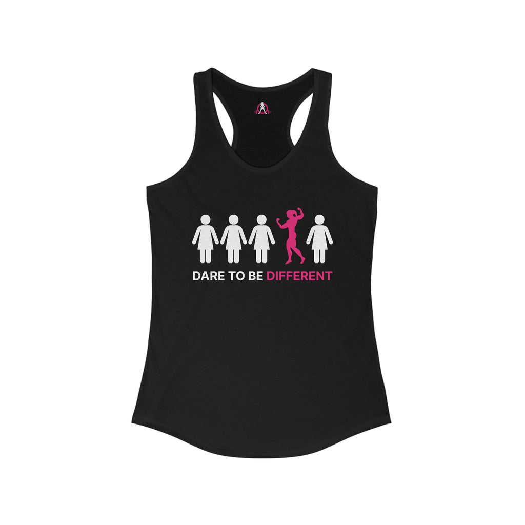 Dare To Be Different - Flex - Women's Ideal Racerback Tank - Front Logo - Plain Back