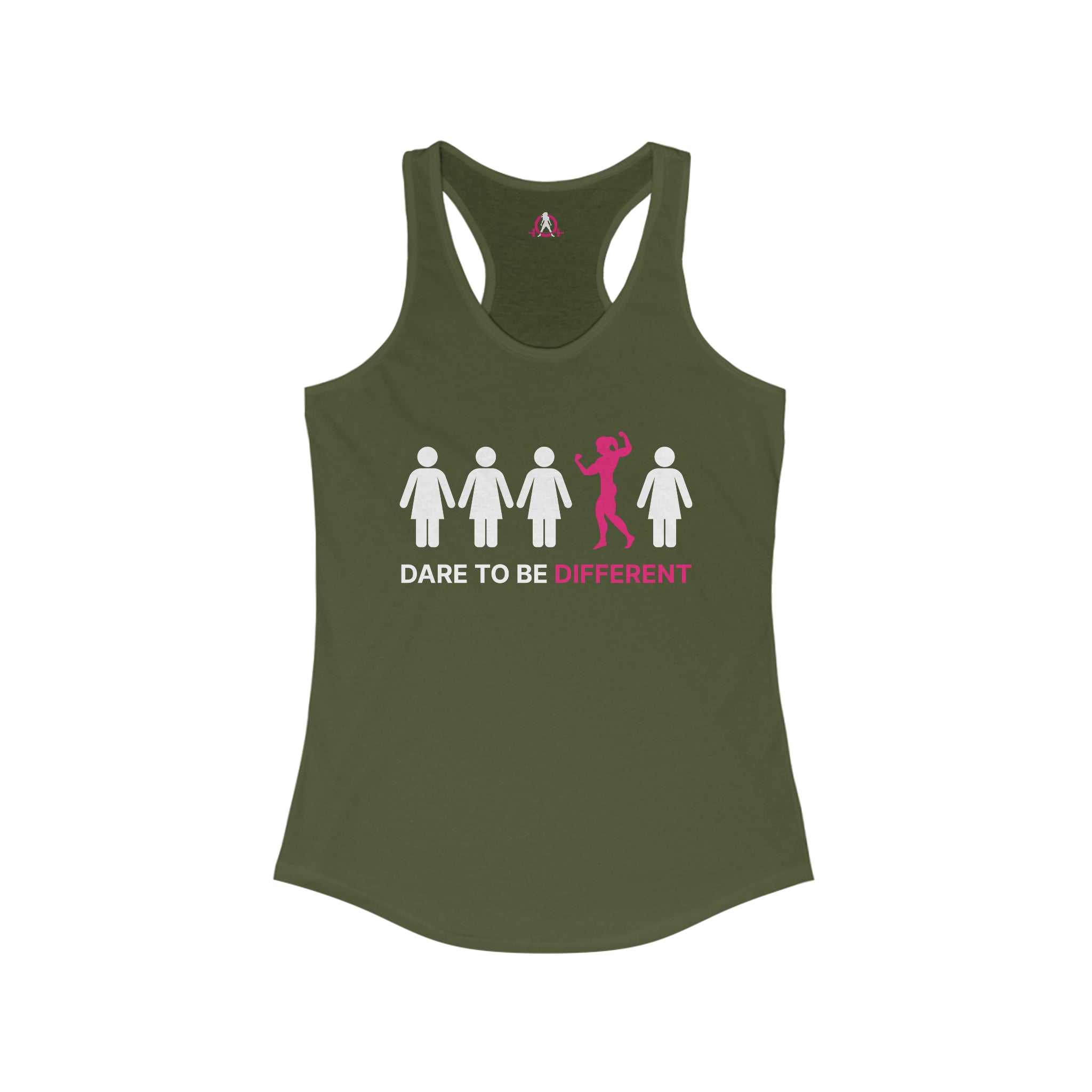Dare To Be Different - Flex - Women's Ideal Racerback Tank - Front Logo - Plain Back