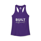 Built Different - Women's Ideal Racerback Tank - White Logo