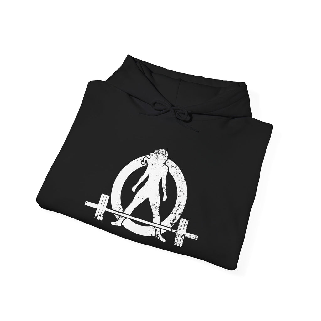 Strong Not Skinny - Unisex Heavy Blend Hooded Sweatshirt - White Distressed Logo