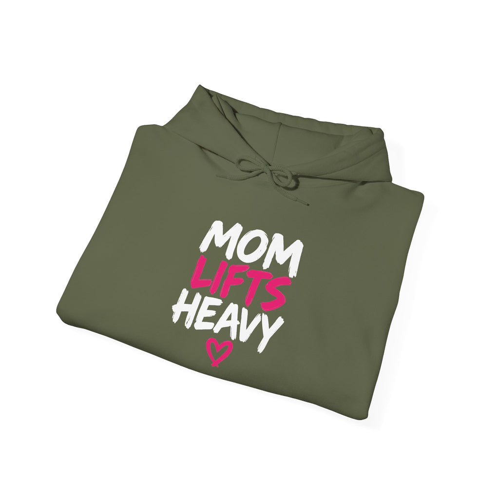 Mom Lifts Heavy – Unisex Hoodie – Front Print + Plain Back