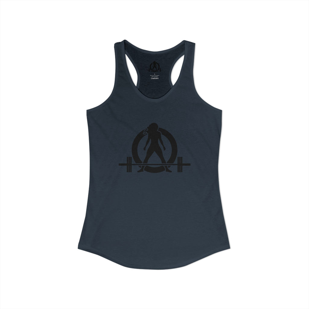 Grandma Lifts - Women's Ideal Racerback Tank - White Logo Front & Back