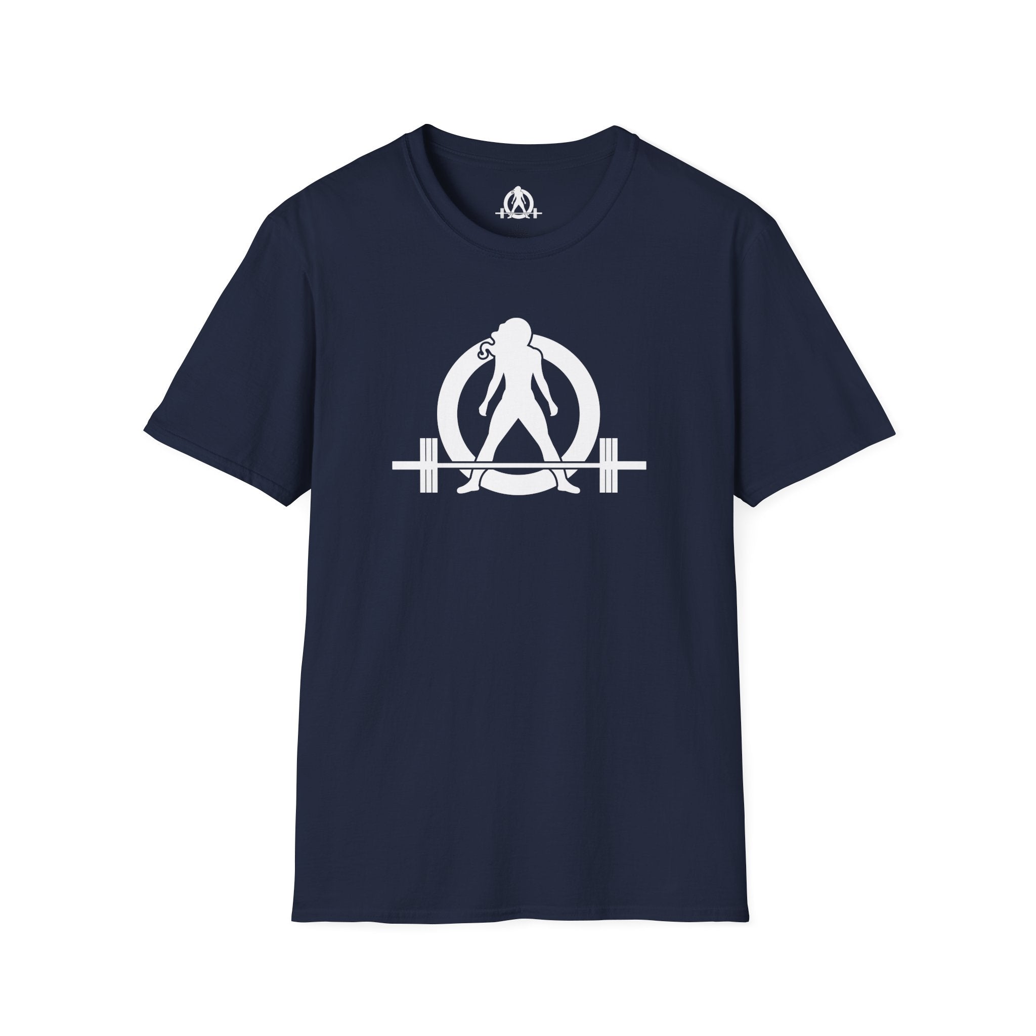 Cardio?  Lift Weights Faster - Unisex Softstyle T-Shirt - White Logo Front & Back