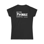 Maid of Iron - Women’s Black Softstyle Tee - WWLW Front + Maid of Iron Back