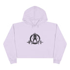 Empowered Crop Hoodie – For Strong Women Who Lift - Black Distressed Logo