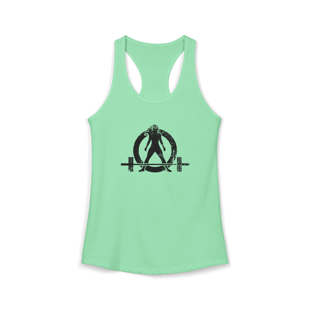 I Workout To Burn Off The Crazy - Women's Ideal Racerback Tank - Black Font - Print on Front & Back