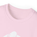 Unisex Ultra Cotton Tee - Classic White Logo - Plain Back