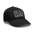 Lift Like A Girl - Dad Hat with Leather Patch (Rectangle) - Black Font