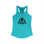 Goal Weight Strong AF - Simple - Women's Ideal Racerback Tank - Black Print Front & Back