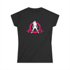 Women's Softstyle Tee - Distressed Inverted Color Logo Front - Plain Back