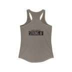 Goal Weight Strong AF - Simple - Women's Ideal Racerback Tank - Black Print Front & Back