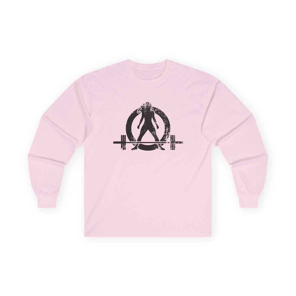 Lift Heavy Run Fast - Ultra Cotton Long Sleeve Tee - Black Logo Front & Back