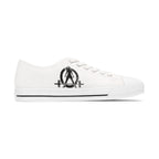Women's Low Top Sneakers - Distressed Black Logo