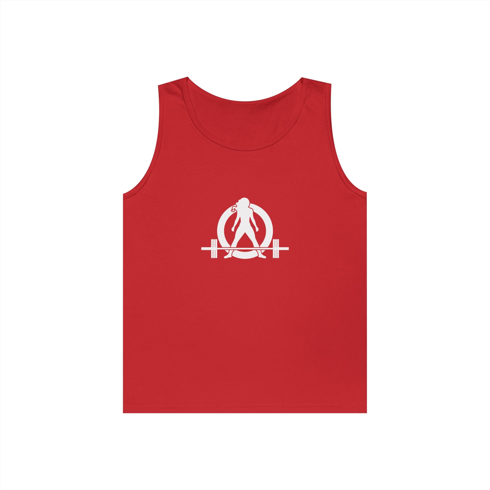 I DON’T WANT TO LOOK SKINNY I WANT TO LOOK LIKE I CAN KICK YOUR ASS – WWLW White Logo Unisex Heavy Cotton Tank Top