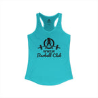 WWLW Barbell Club - Women's Ideal Racerback Tank - Black Logo Front - Plain Back