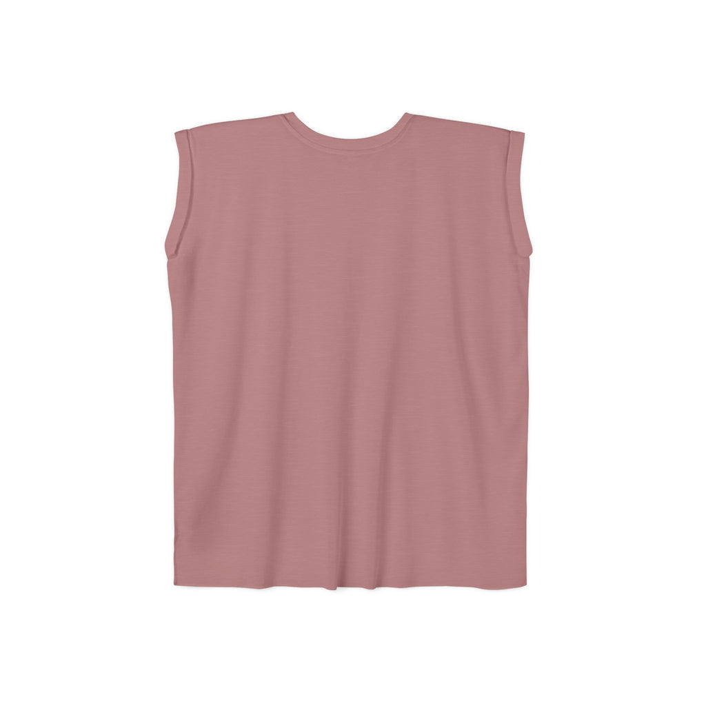 Bench. Press. Women’s Muscle Tee — Flowy Rolled Cuff Gym Top