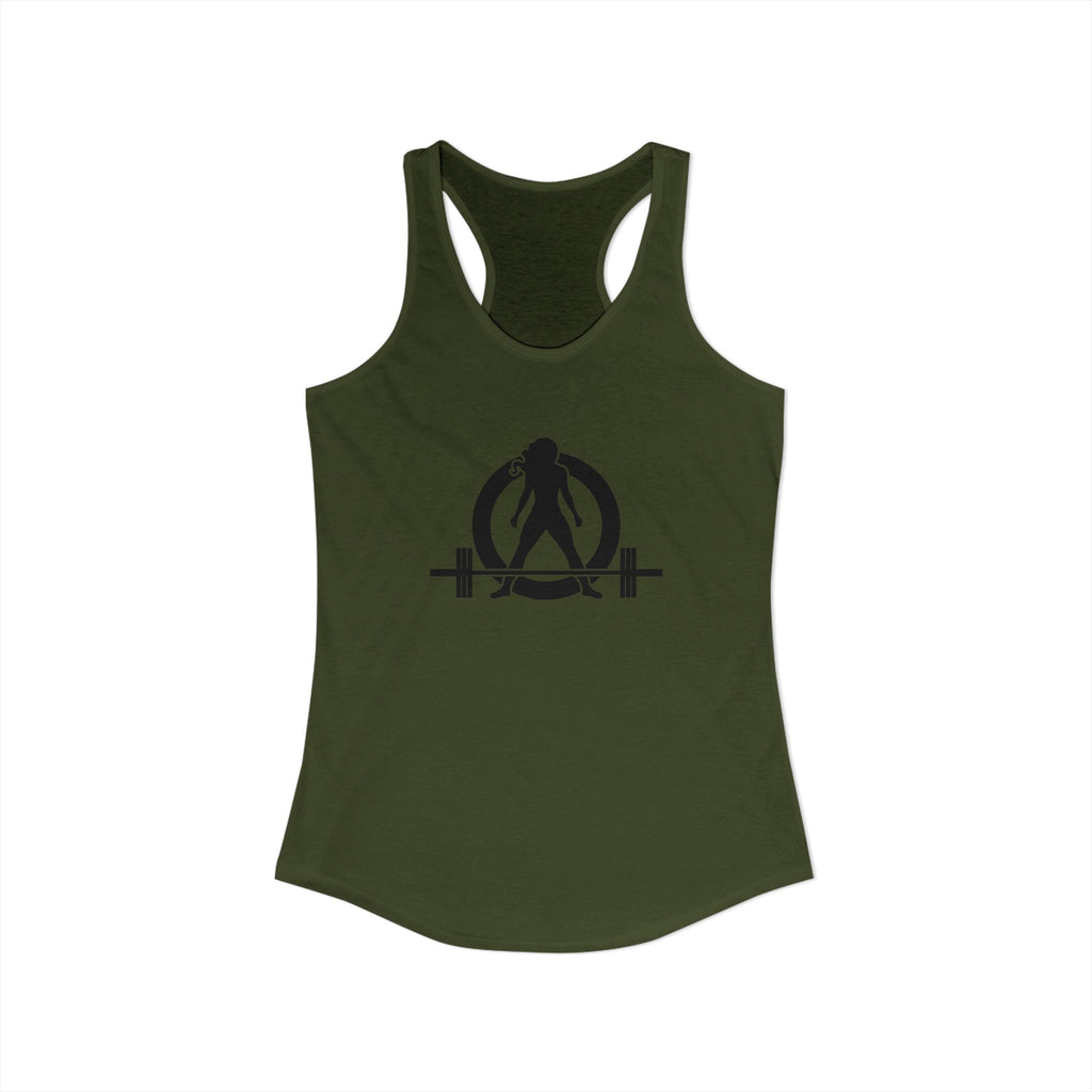 25 + 25 = 70 Women's Ideal Racerback Tank - Black Print Front & Back