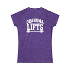 Grandma Lifts - Women's Softstyle Tee - White Logo Front & Back