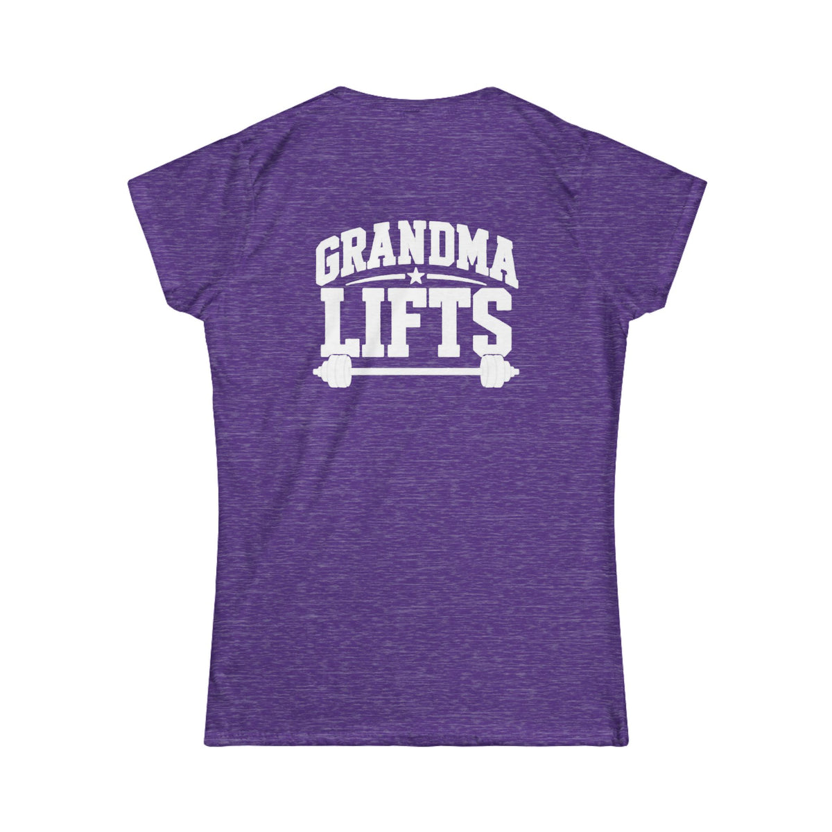 Grandma Lifts - Women's Softstyle Tee - White Logo Front & Back