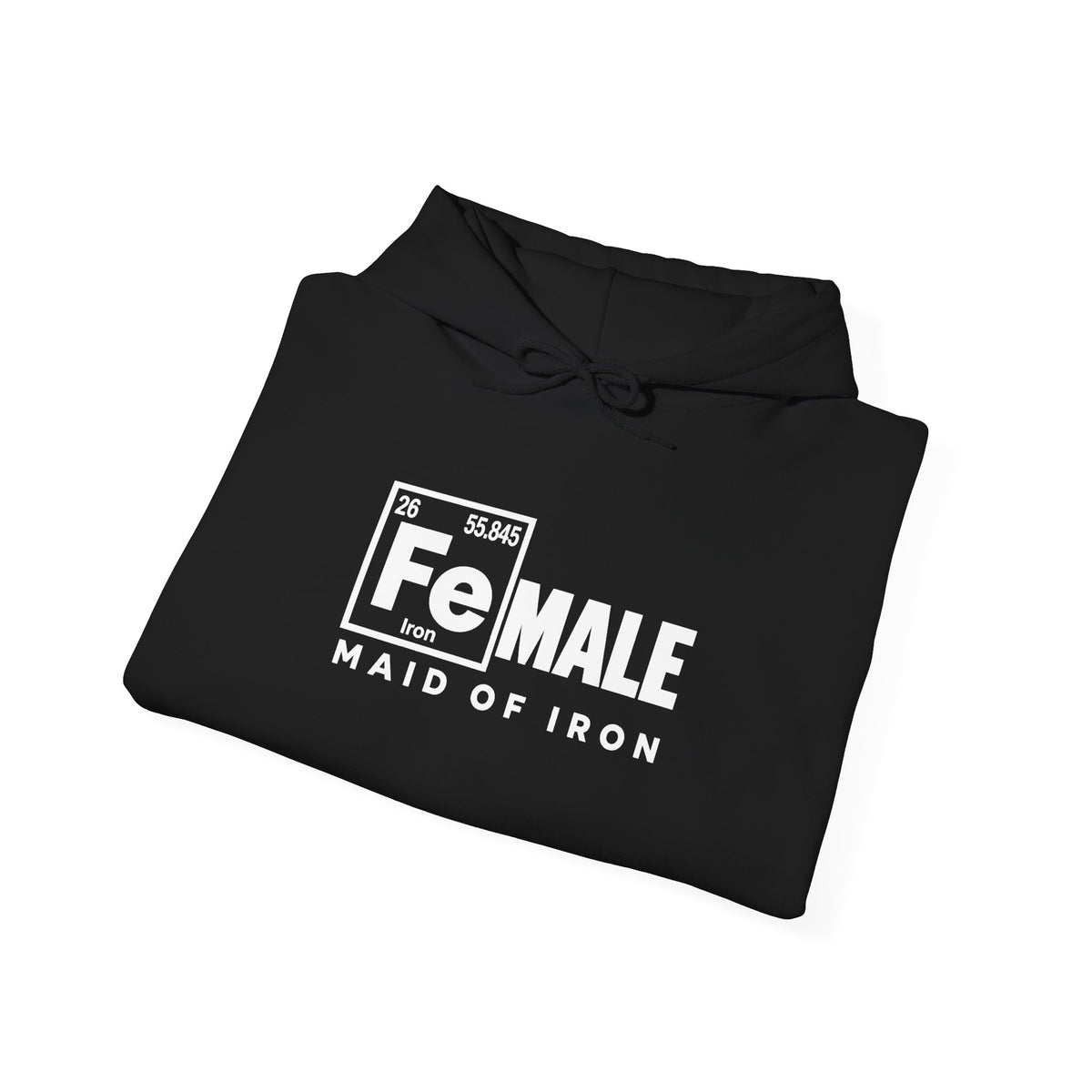 Maid of Iron - Black Hoodie - Front Print + Plain Back