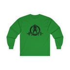 Lift Heavy Run Fast - Ultra Cotton Long Sleeve Tee - Black Logo Front & Back
