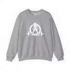 Lift Heavy Run Fast - Unisex Heavy Blend™ Crewneck Sweatshirt - White Logo Front & Back