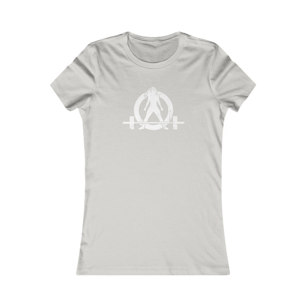 Distressed - Women's Favorite Tee - White Distressed Logo Front - Plain Back