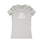 Distressed - Women's Favorite Tee - White Distressed Logo Front - Plain Back