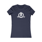 Distressed - Women's Favorite Tee - White Distressed Logo Front - Plain Back