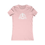 Distressed - Women's Favorite Tee - White Distressed Logo Front - Plain Back