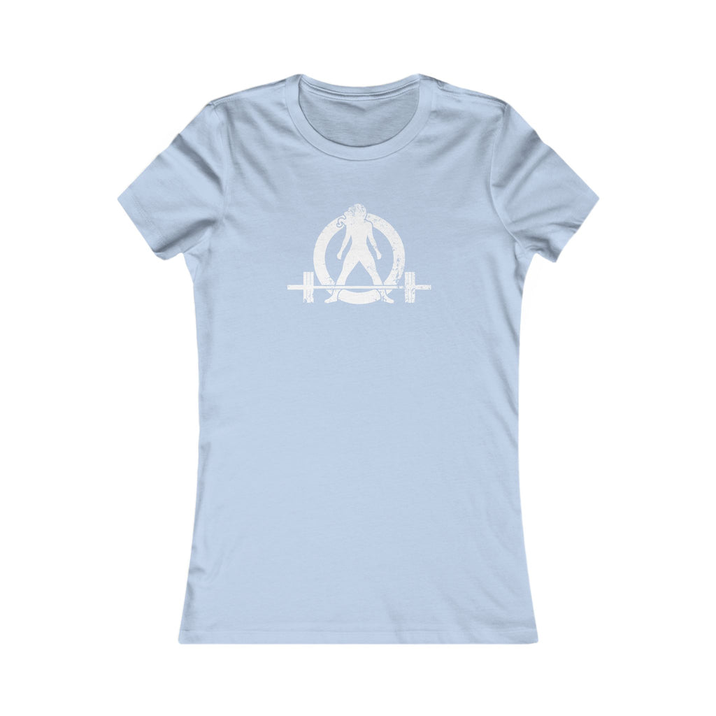 Distressed - Women's Favorite Tee - White Distressed Logo Front - Plain Back