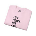 Lift Heavy Pet Cats - Unisex Ultra Cotton Tee - Black Logo